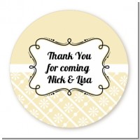 Modern Thatch Cream - Personalized Everyday Party Round Sticker Labels