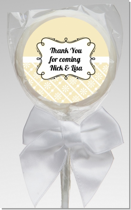 Modern Thatch Cream - Personalized  Lollipop Favors