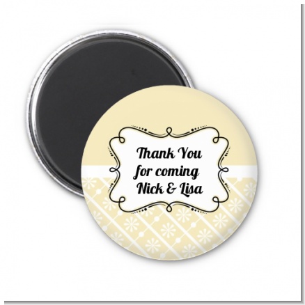 Modern Thatch Cream - Personalized  Magnet Favors