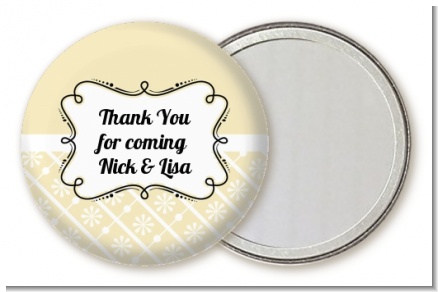 Modern Thatch Cream - Personalized  Pocket Mirror Favors