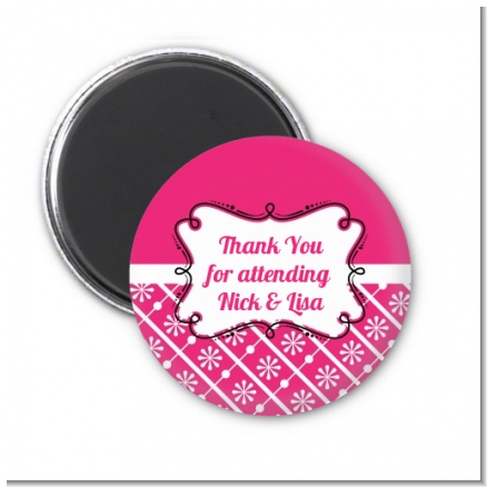 Modern Thatch Fuschia - Personalized  Magnet Favors