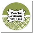 Modern Thatch Green - Personalized Everyday Party Round Sticker Labels thumbnail