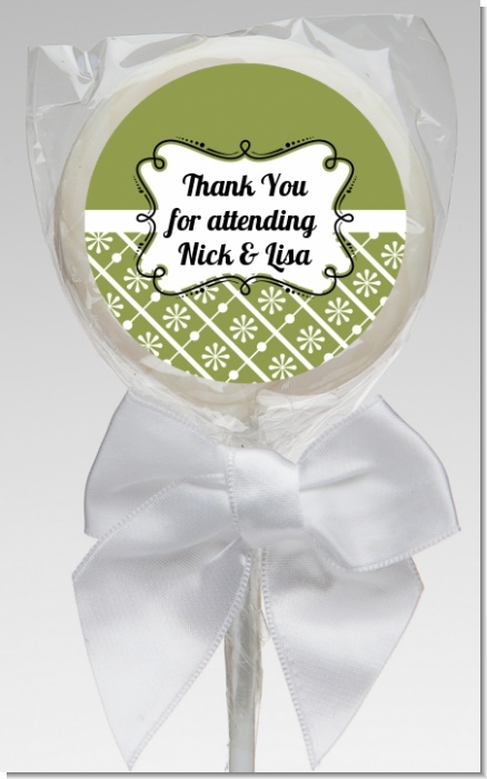 Modern Thatch Green - Personalized  Lollipop Favors