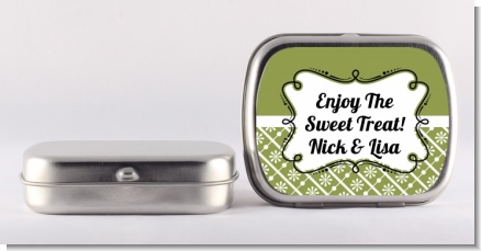 Modern Thatch Green - Personalized  Mint Tins