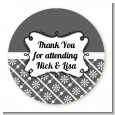 Modern Thatch Grey - Personalized Everyday Party Round Sticker Labels thumbnail