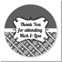 Modern Thatch Grey - Personalized Everyday Party Round Sticker Labels