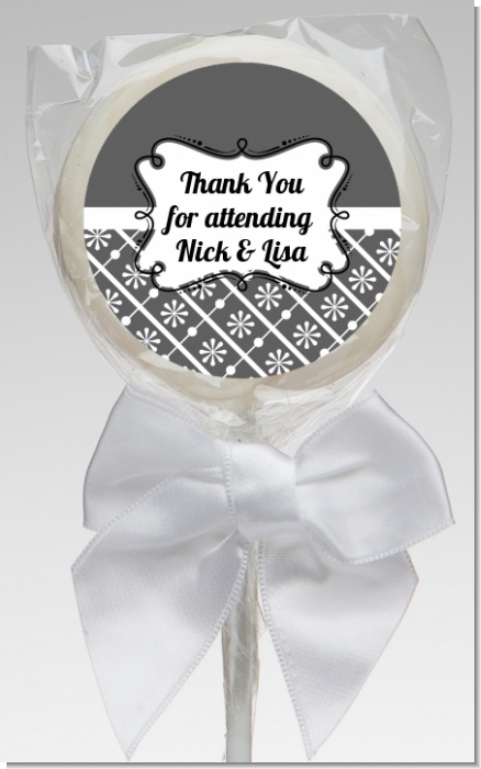 Modern Thatch Grey - Personalized  Lollipop Favors