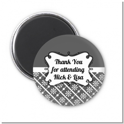 Modern Thatch Grey - Personalized  Magnet Favors