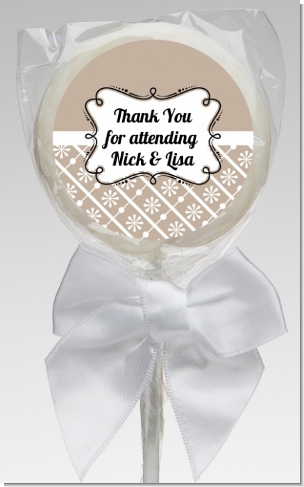 Modern Thatch Latte - Personalized  Lollipop Favors