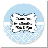 Modern Thatch Light Blue - Personalized Everyday Party Round Sticker Labels