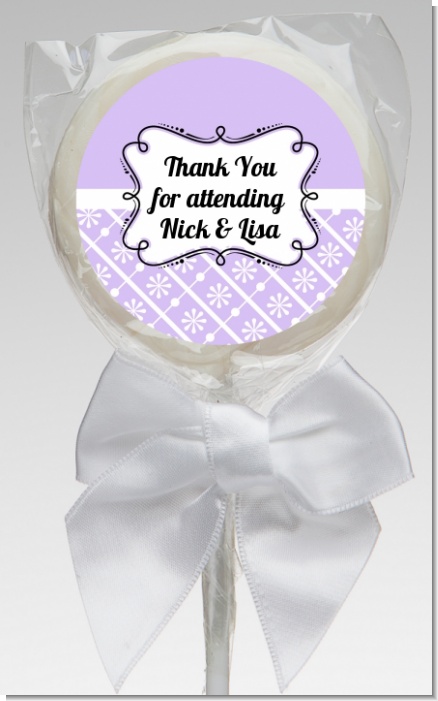 Modern Thatch Lilac - Personalized  Lollipop Favors