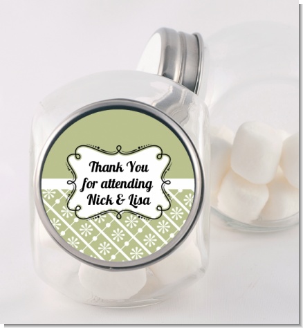 Modern Thatch Olive - Personalized  Candy Jar