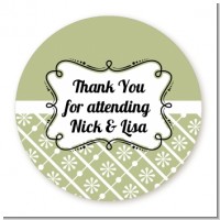 Modern Thatch Olive - Personalized Everyday Party Round Sticker Labels