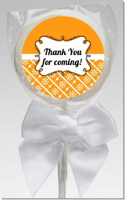 Modern Thatch Orange - Personalized  Lollipop Favors