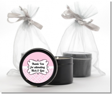 Modern Thatch Pink -  Black Candle Tin Favors