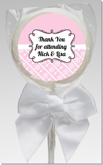Modern Thatch Pink - Personalized  Lollipop Favors