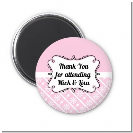 Modern Thatch Pink - Personalized  Magnet Favors