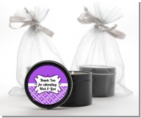 Modern Thatch Purple - Black Candle Tin Favors
