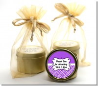 Modern Thatch Purple - Gold Tin Candle Favors