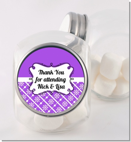 Modern Thatch Purple - Personalized  Candy Jar