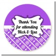 Modern Thatch Purple - Personalized Everyday Party Round Sticker Labels thumbnail