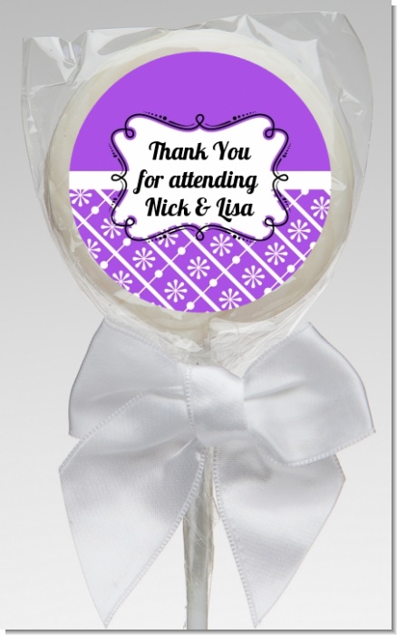 Modern Thatch Purple - Personalized  Lollipop Favors