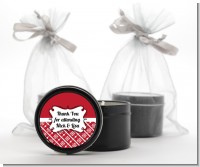 Modern Thatch Red - Black Candle Tin Favors