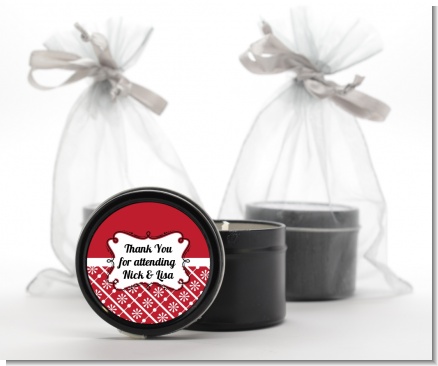 Modern Thatch Red -  Black Candle Tin Favors