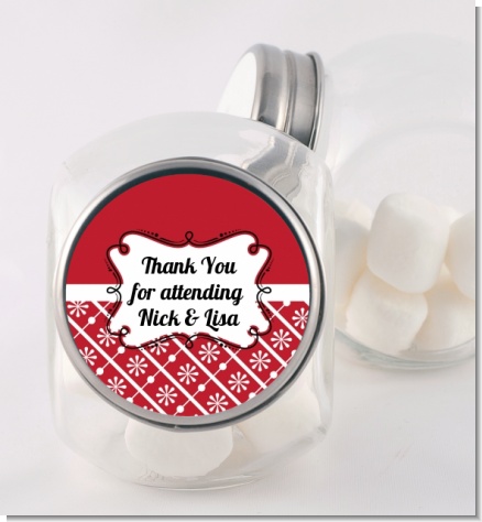 Modern Thatch Red - Personalized  Candy Jar