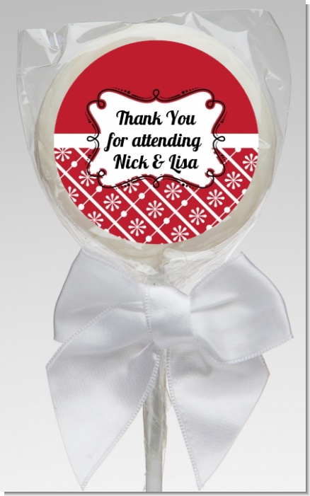 Modern Thatch Red - Personalized  Lollipop Favors