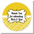 Modern Thatch Yellow - Personalized Everyday Party Round Sticker Labels thumbnail