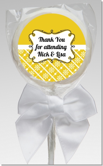 Modern Thatch Yellow - Personalized  Lollipop Favors