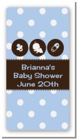 Modern Baby Boy Blue Polka Dots - Custom Rectangle Baby Shower Sticker/Labels