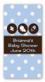Modern Baby Boy Blue Polka Dots - Custom Rectangle Baby Shower Sticker/Labels thumbnail