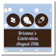 Modern Baby Boy Blue Polka Dots - Personalized Baby Shower Card Stock Favor Tags thumbnail