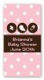 Modern Baby Girl Pink Polka Dots - Custom Rectangle Baby Shower Sticker/Labels thumbnail