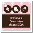 Modern Baby Girl Pink Polka Dots - Personalized Baby Shower Card Stock Favor Tags thumbnail