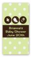 Modern Baby Green Polka Dots - Custom Rectangle Baby Shower Sticker/Labels thumbnail