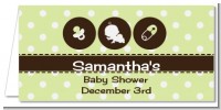 Modern Baby Green Polka Dots - Personalized Baby Shower Place Cards