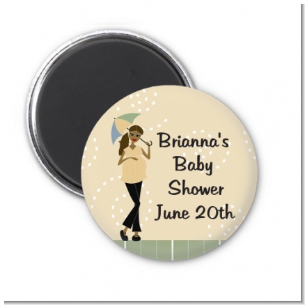 Mod Mom African American - Personalized Baby Shower Magnet Favors
