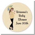 Mod Mom - Round Personalized Baby Shower Sticker Labels thumbnail