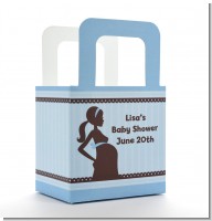 Mommy Silhouette It's a Boy - Personalized Baby Shower Favor Boxes