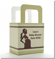 Mommy Silhouette It's a Baby - Personalized Baby Shower Favor Boxes