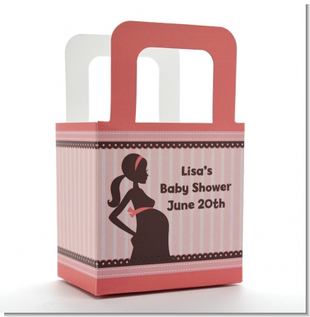 Mommy Silhouette It's a Girl - Personalized Baby Shower Favor Boxes