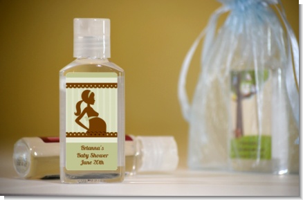 Mommy Silhouette It's a Baby - Personalized Baby Shower Hand Sanitizers Favors