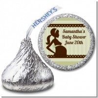 Mommy Silhouette It's a Baby - Hershey Kiss Baby Shower Sticker Labels