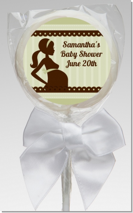Mommy Silhouette It's a Baby - Personalized Baby Shower Lollipop Favors