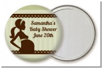 Mommy Silhouette It's a Baby - Personalized Baby Shower Pocket Mirror Favors