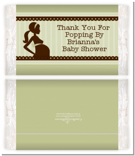 Mommy Silhouette It's a Baby - Personalized Popcorn Wrapper Baby Shower Favors