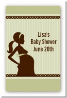 Mommy Silhouette It's a Baby - Custom Large Rectangle Baby Shower Sticker/Labels